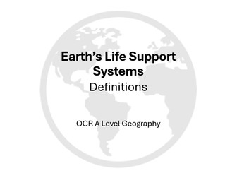 Earth's Life Support Systems - Definitions