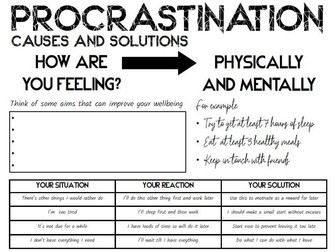 Procrastination Motivation help sheets