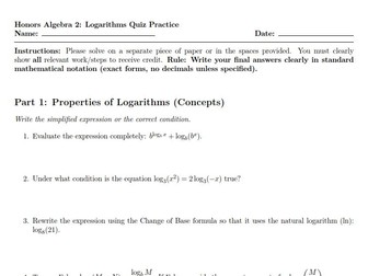 Logarithm Quiz