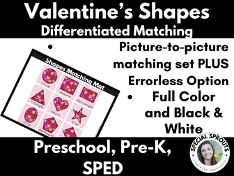Valentine's Day Shapes for EYFS & Special Education Basic Skills