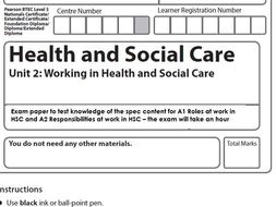 health social care papers unit level exam working mock laa btec schemes mark