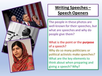 Writing Speeches - Speech Openers