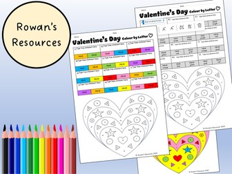 Valentine's Day editable TRUE or FALSE colour-by-letter HEART worksheet template