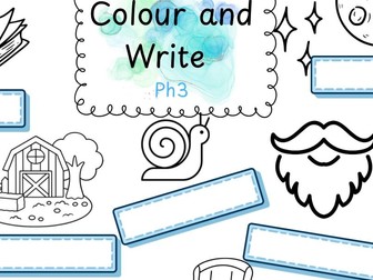 Colour and write Phase 3 phonics activity for continuous provision