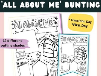 All About Me Bunting - Back to School/Transition Day Display Printable