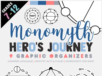 9 Hero's Journey Graphic Organizers