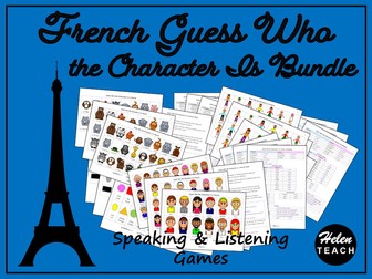 French Games Guess Who the Character Is BUNDLE