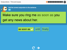 Time and cause - Interactive Activity - KS3 Spag
