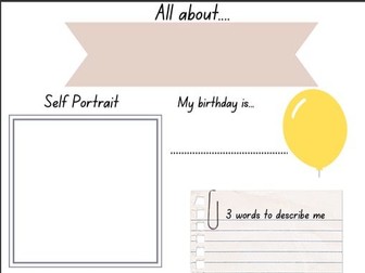 All About Me Sheet