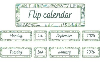 Flip calendar for display (2025-2036) - EYFS, KS1 and KS2