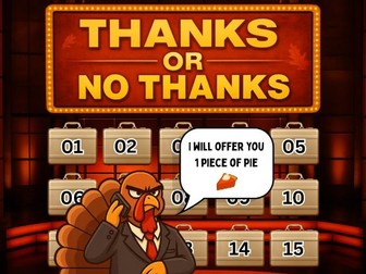 Thanks or No Thanks | Thanksgiving Virtual Party Game | Classroom & Screen Share Activity