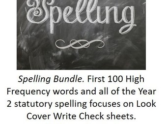 Year 2 Statutory Spelling focus and High Frequency Words Bundle