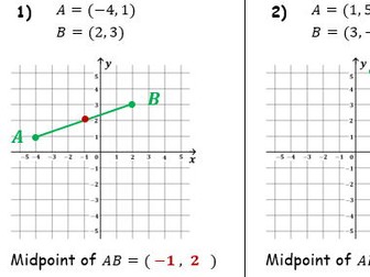 Coordinates and Midpoints Worksheet