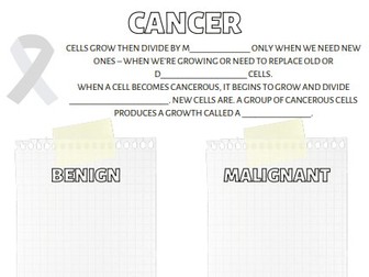 Cancer doodle, revision note sheet