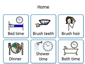 Visual timetable card for Home