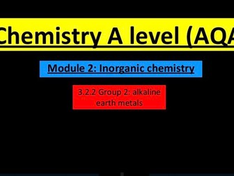 Group 2 lesson (A level chemistry)