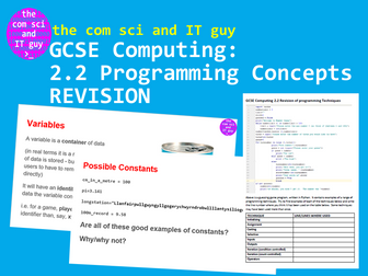 J276 Computing 2.2 Programming techniques