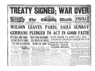 The Treaty of Versailles Resource Pack