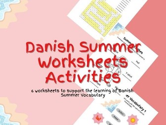 Danish Summer Worksheets Activity