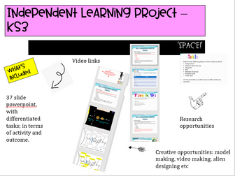 Independent space learning project - KS3