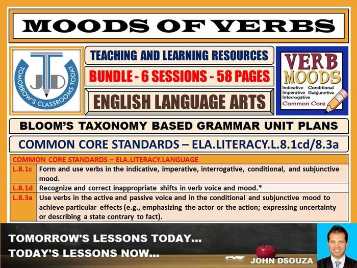 MOODS OF VERBS: TEACHING AND LEARNING RESOURCES | Teaching Resources