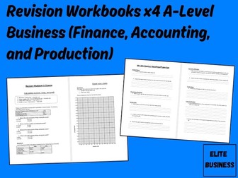 Revision Workbooks x4 A-Level Business (Finance, Accounting, Production)