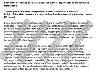 Unseen Poetry A Level-A* EXEMPLAR ESSAYS