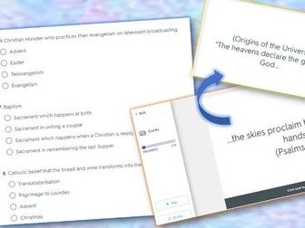 FREE ONLINE Christianity RE GCSE flash cards and games