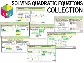 Solving quadratic equations COLLECTION (Bundle)