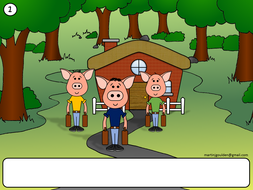Three Little Pigs Story Blank Text Boxes - Traditional Tales