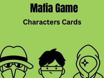 Mafia Game Character Cards
