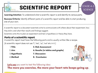 Step-by-step guide to Scientific Report - Scaffolded