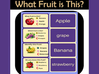 Fruit Fun FlashCards /Montessori Fruits/ Learning Fruits
