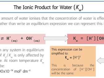 Reactivity 3.1.5 Using Kw (Ionic Produce of Water)