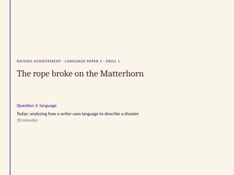 Language Paper 2 intervention drill: free (AQA GCSE)