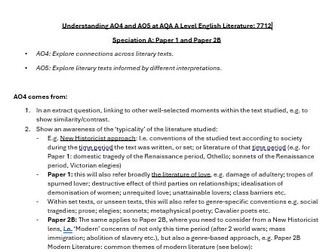 Guide to AO4 & AO5 at AQA A Level Eng 7712