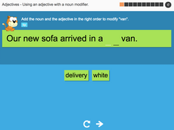 Using an adjective with a noun modifier - Interactive Activity - KS3 Spag