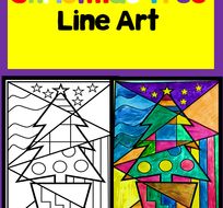Christmas Tree Line Art