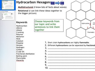 Hydrocarbons SOLO Taxonomy hexagon activity (differentiated)