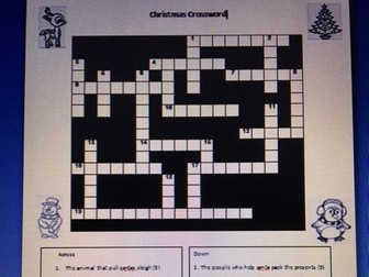 Christmas fun puzzles. Word search and Crossword.