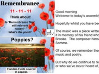 Meaning / Legacy of Remembrance day assembly