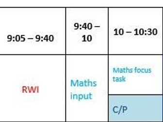 Y1 editable timetable with continuous provision