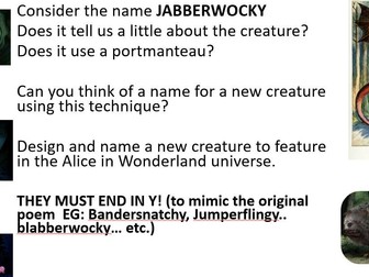 The Jabberwocky week plan and powerpoint