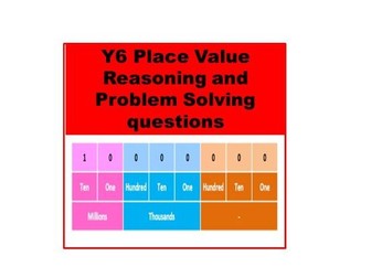 Place value to 10 million reasoning and problem solving questions