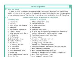 Idioms Explanation-Definitions
