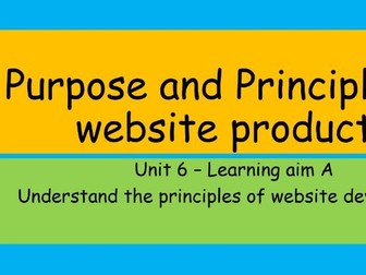 BTEC Level 3 - Unit 6 Learning Aim A Lessons - Websites