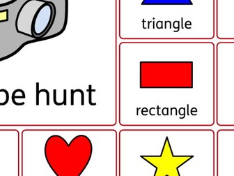 Shape Hunt Worksheet – Widgit Symbols (Identify & Find Shapes)