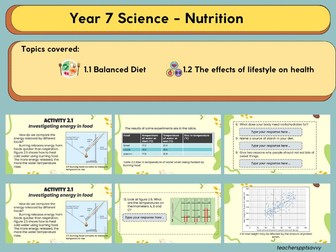 Year 7 Science- Nutrition