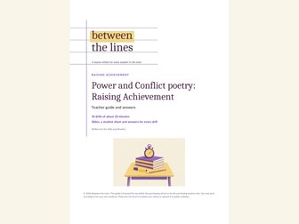 Power and Conflict poetry intervention: 30 drills (AQA GCSE)