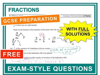GCSE 9-1 Exam Question Practice (Fractions)
